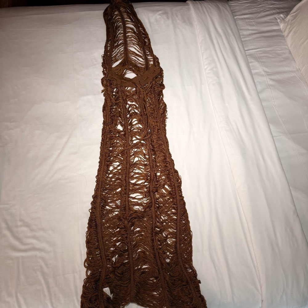 Brown Crochet Maxi Dress size small